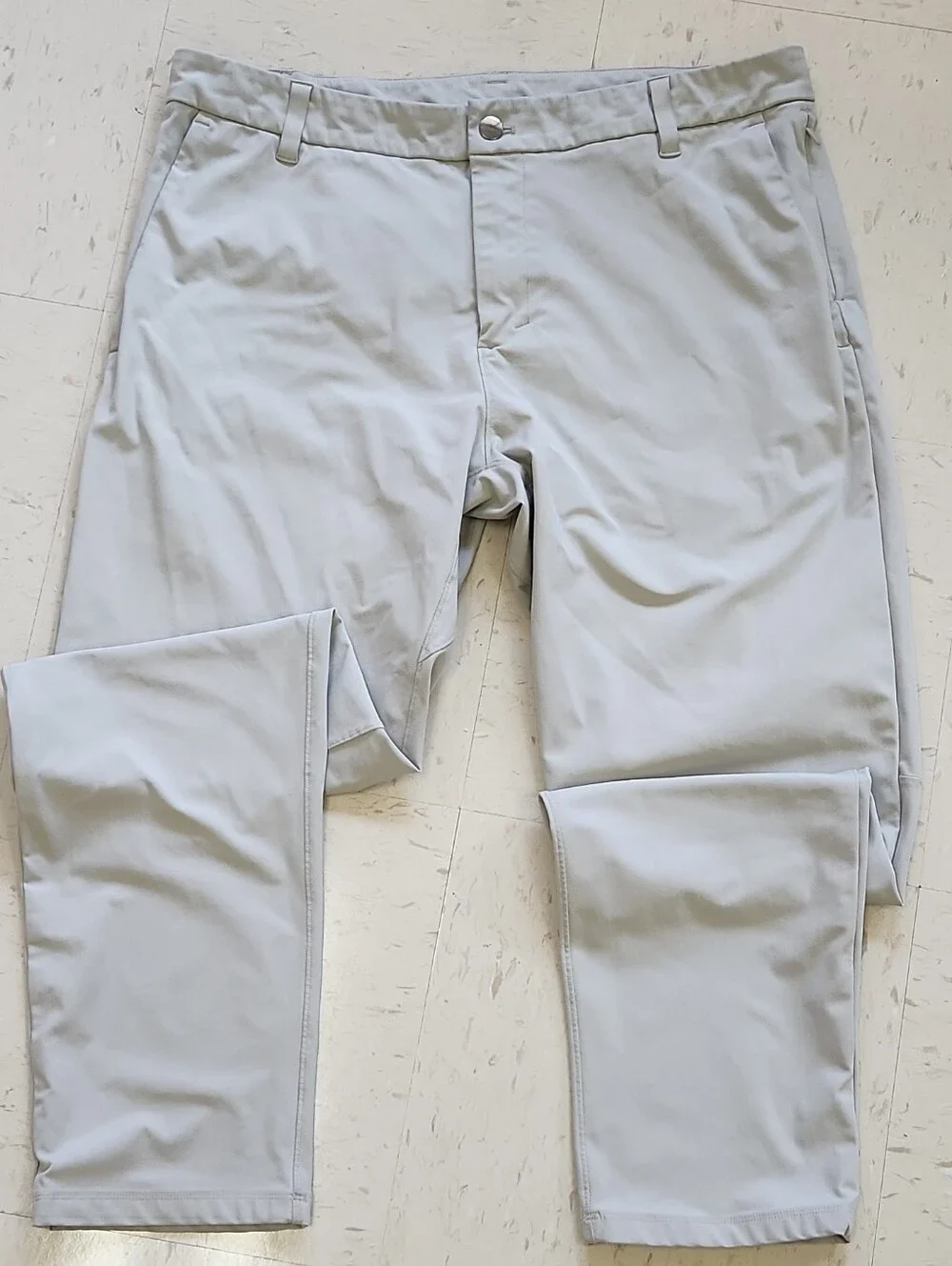 Lululemon athletica Men's ABC Classic-Fit Warpstreme 5 Pocket Gray Pants 35 x 30